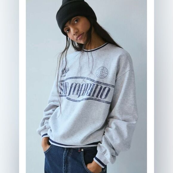 Urban Outfitters Monaco Riviera Sporty Pullover Sweatshirt in Gray - Size S - Picture 1 of 5